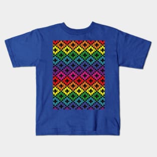 Rainbow Knitting Pattern Design Kids T-Shirt